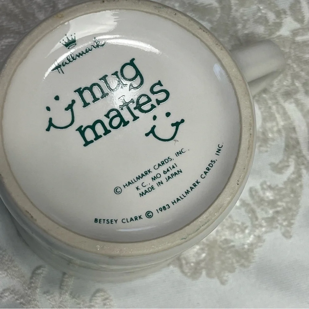 1983 Betsey Clark Hallmark Mug Mates Matching Mug & Lid Friendship Mug